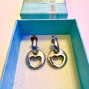 Tiffany & Co. Sterling Silver Open Heart Earrings – Authentic